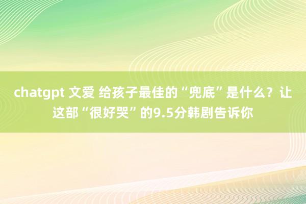 chatgpt 文爱 给孩子最佳的“兜底”是什么？让这部“很好哭”的9.5分韩剧告诉你