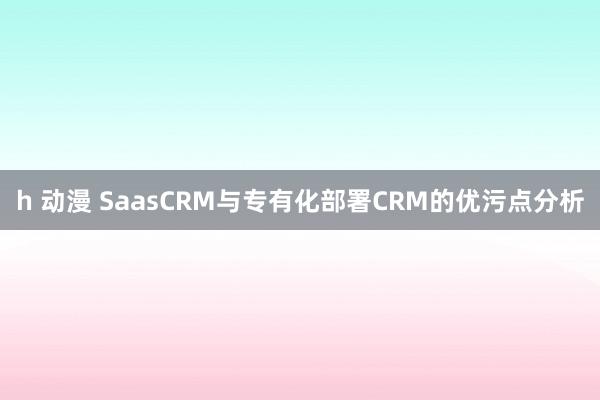 h 动漫 SaasCRM与专有化部署CRM的优污点分析