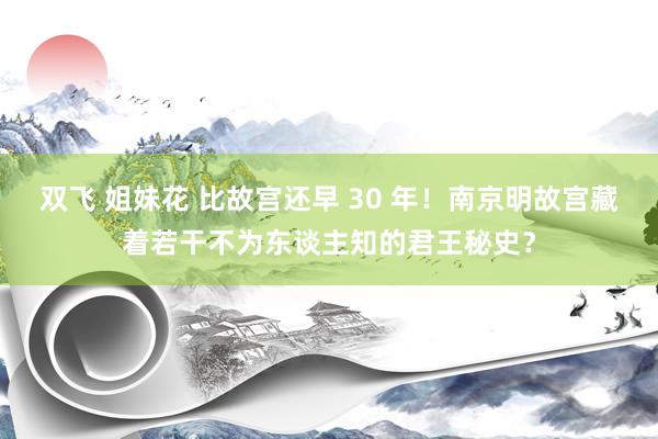 双飞 姐妹花 比故宫还早 30 年！南京明故宫藏着若干不为东谈主知的君王秘史？