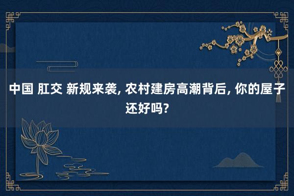 中国 肛交 新规来袭， 农村建房高潮背后， 你的屋子还好吗?